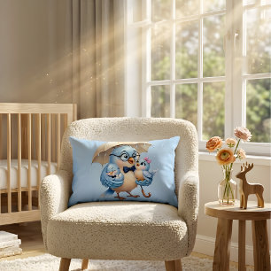 Daddy Bird Akzentkissen Süße Familienkunst Dekokissen