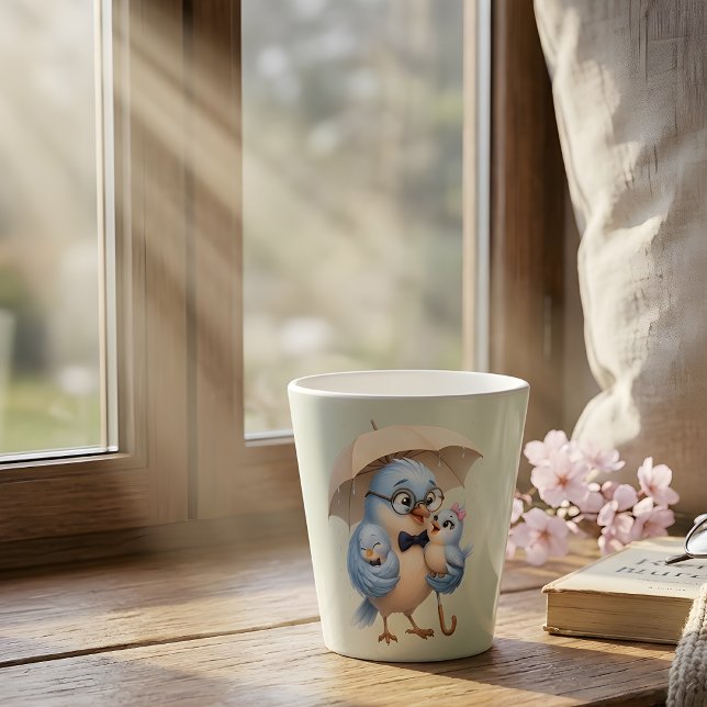 Daddy Bird Family Latte Tasse (Von Creator hochgeladen)