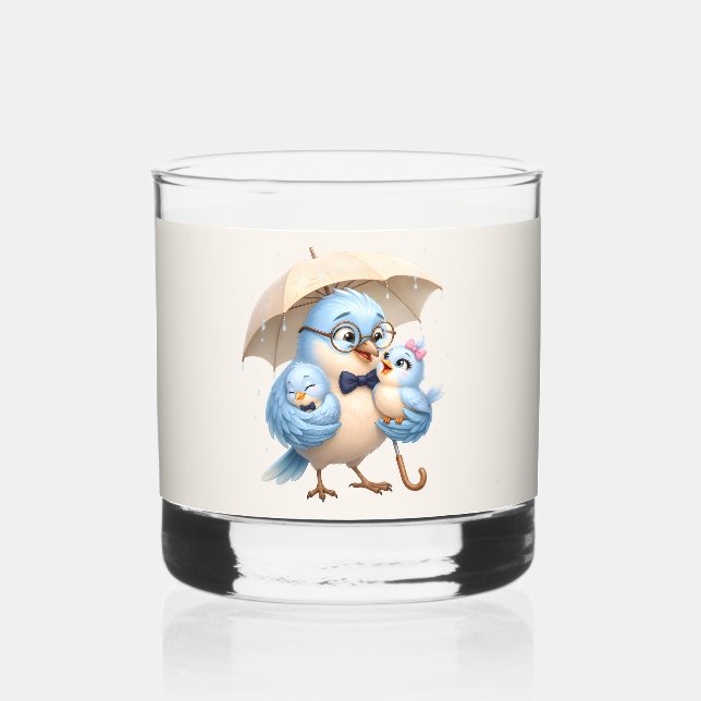 Daddy Bird Rocks Glas Dad Geschenk (Vorderseite)