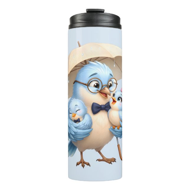 Daddy Bird Thermotasse Vatertagsgeschenk Thermosbecher (Vorderseite)