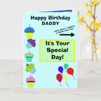 Daddy Birthday Blue Cupcake Tower Kids Artwork