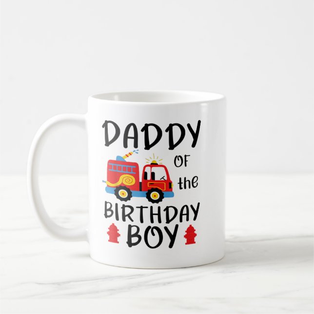 Daddy Birthday Boy Fire Truck Kleinkind Feuerwehrm Kaffeetasse (Links)