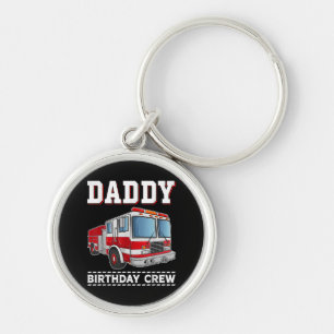 Daddy Birthday Crew Fire Truck Themed Family Match Schlüsselanhänger