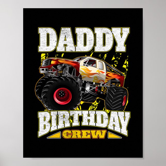 Daddy Birthday Crew Monster Truck Poster (Vorne)
