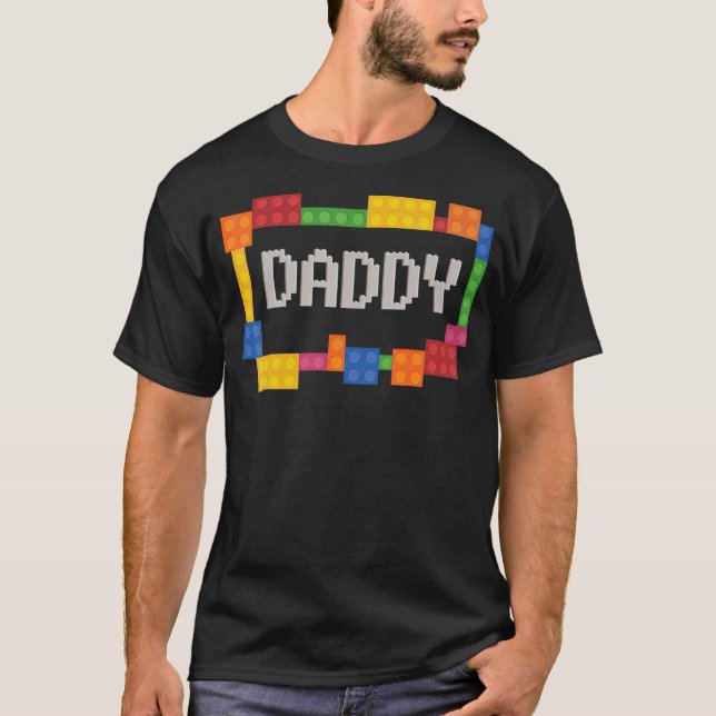 Daddy Blocks Master Builder Brick Builder Birthd T-Shirt (Vorderseite)