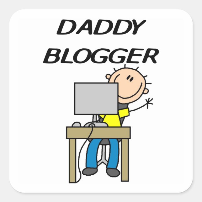 Daddy Blogger Quadratischer Aufkleber (Vorderseite)