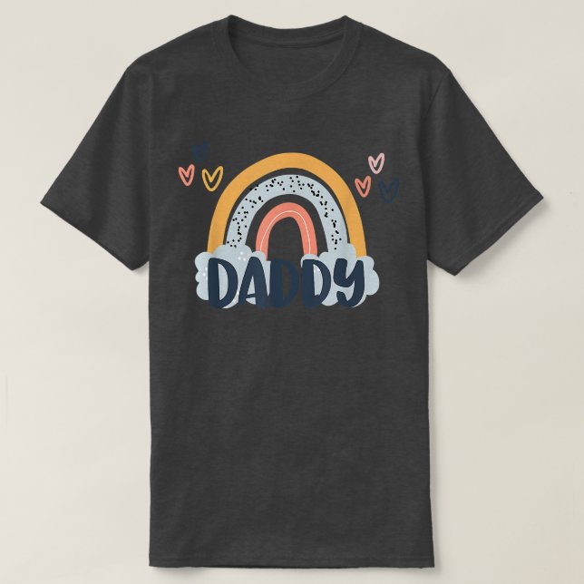 Daddy Boho Rainbow Birthday Matching Vater Daughte T-Shirt (Design vorne)