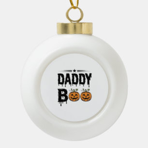 Daddy Boo Vintage Halloween-Kürbis-Shirt-Design_1 Keramik Kugel-Ornament