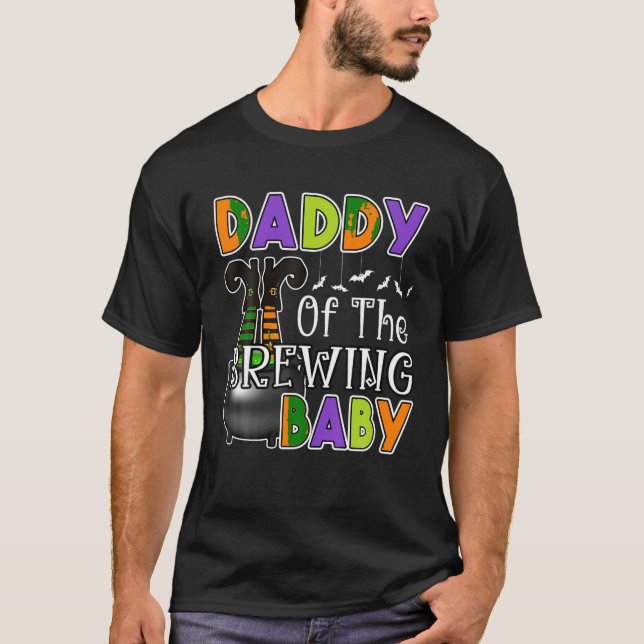 Daddy Brewing Baby Halloween Theme Baby Shower T-Shirt (Vorderseite)