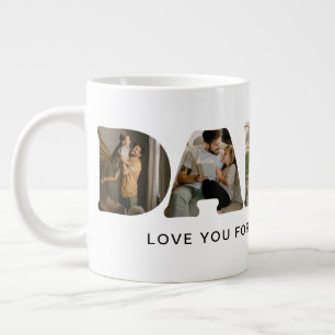 DADDY Brief Foto Collage Vatertag Jumbo-Tasse