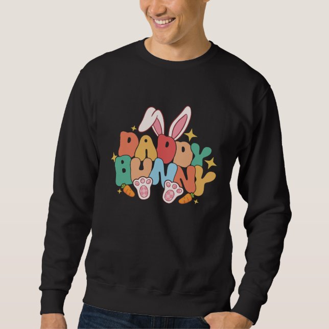 Daddy Bunny Ears Pink Buffalo Plaid Love Father s  Sweatshirt (Vorderseite)