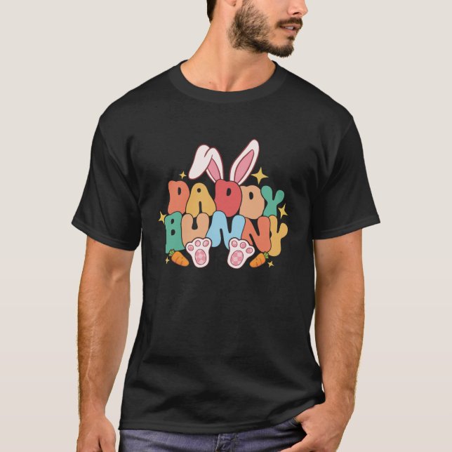 Daddy Bunny Ears Pink Buffalo Plaid Love Father s  T-Shirt (Vorderseite)