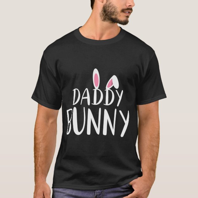 Daddy Bunny Oaster Schwangere Mama Matching Couple T-Shirt (Vorderseite)