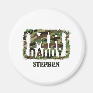 Daddy Camouflage Design mit Individuelle Name Magnet