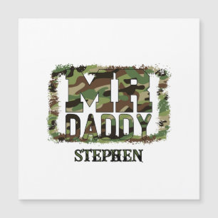 Daddy Camouflage Design mit Individuelle Name Magnetkarte