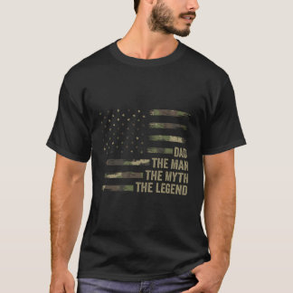 Daddy Camouflage USA Flag Vater The Myth The Legen T-Shirt
