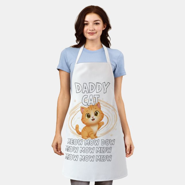 Daddy Cat Meow Spiral - Apron Schürze (Getragen)