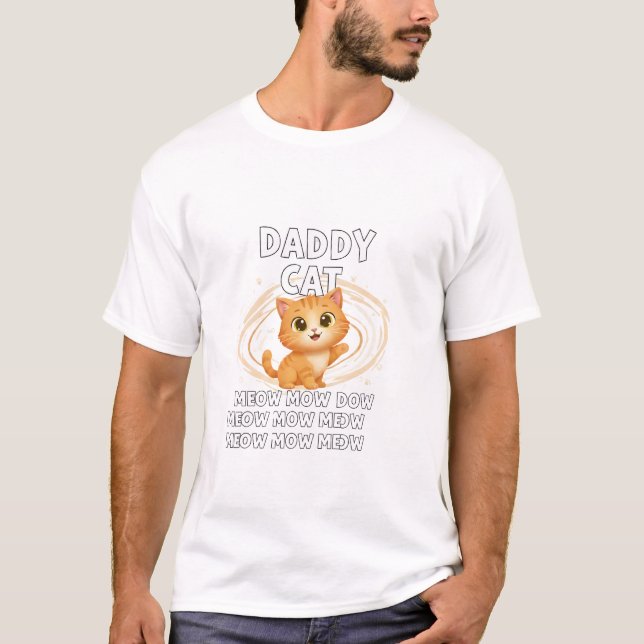 Daddy Cat Meow Spiral T-Shirt (Vorderseite)