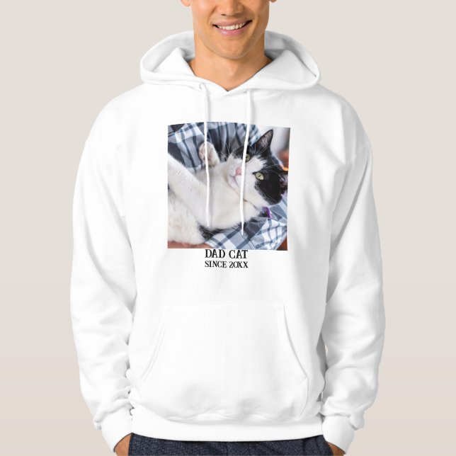 Daddy cat since Photo cute cat Hoodie (Vorderseite)