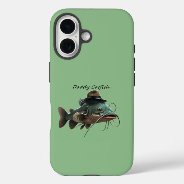 Daddy Catfish Dark Sea Green iPhone 16 Tough Case (Rückseite)