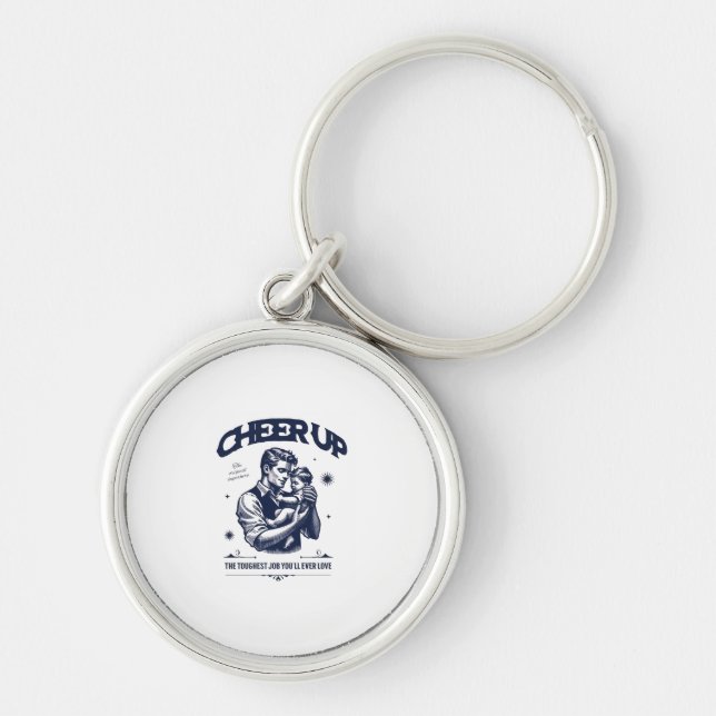 DADDY CHEER UP ROUND KEYCHAIN  SCHLÜSSELANHÄNGER (Vorne)
