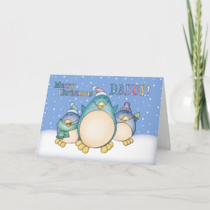Daddy Christmas Card mit Pinguinen Feiertagskarte