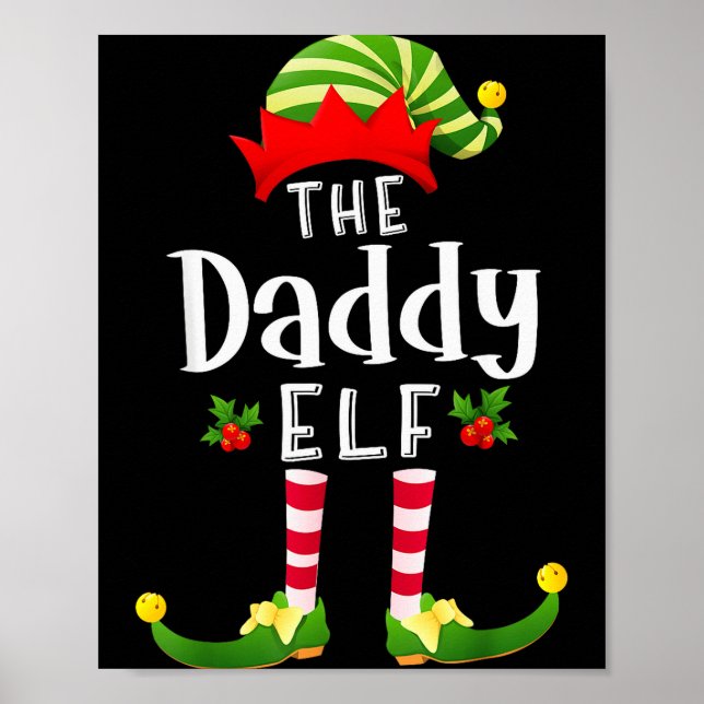 Daddy Christmas Elf Matching Pajama X-mas Party  Poster (Vorne)