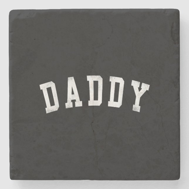 Daddy - Classic Bold Schriftart Papa Steinuntersetzer (Vorderseite)