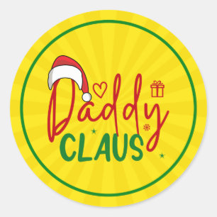 Daddy Claus Individuelles Weihnachtsdesign-60094 Runder Aufkleber
