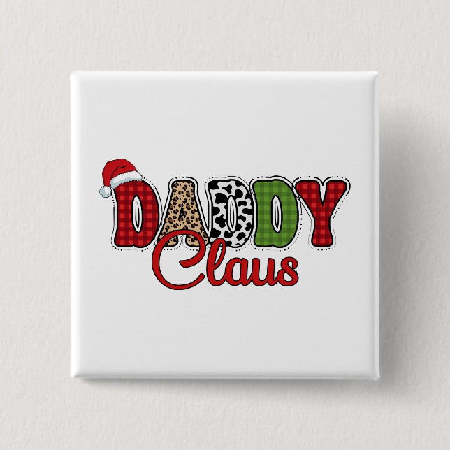 Daddy Claus Kariert Pattern-60095 Button (Vorderseite)