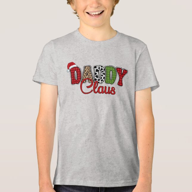 Daddy Claus Kariert Pattern-60095 Tri-Blend Shirt (Vorderseite)