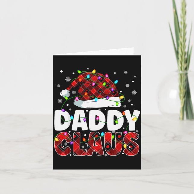 Daddy Claus Merry Christmas Santa Hat Family Match Karte (Vorderseite)
