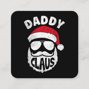 Daddy Claus Santa Claus Funny Christmas Matching P Quadratische Visitenkarte