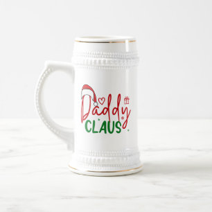 Daddy Claus Weihnachtsdesign Bierglas