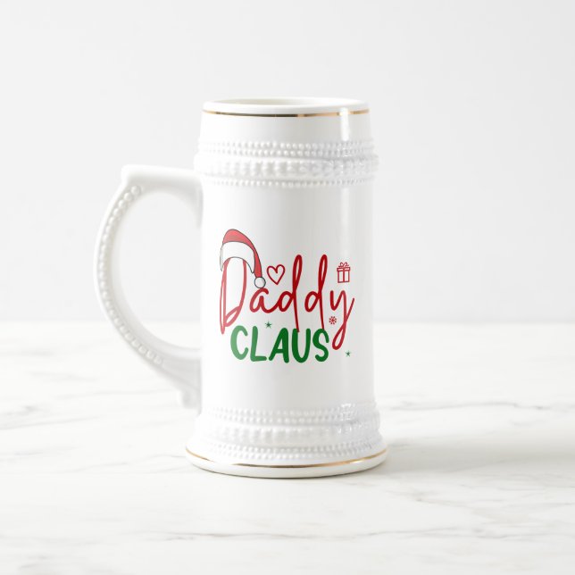 Daddy Claus Weihnachtsdesign Bierglas (Links)