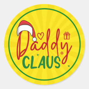 Daddy Claus Weihnachtsdesign Runder Aufkleber