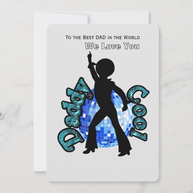 Daddy Cool Disco Dance Vatertag CARD Feiertagskarte (Vorderseite)