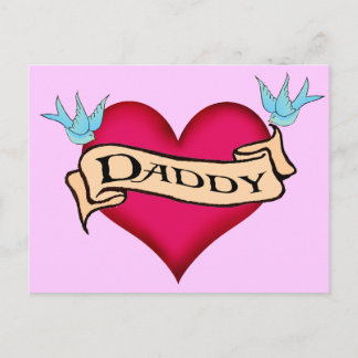 Daddy - Custom Heart Tattoo T - Shirt & Geschenke Postkarte