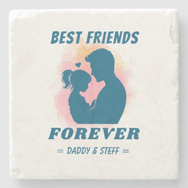 Daddy-Daughter Bester Freund für immer - Individue Steinuntersetzer (Vorderseite)
