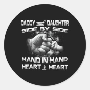 Daddy Daughter Fist Bump Matching Vater&# s Day Runder Aufkleber