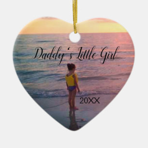 Daddy Daughter Memory Custom Foto - Herz Keramik Ornament