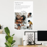 Daddy Definition Personalisiert 4 Foto Collage