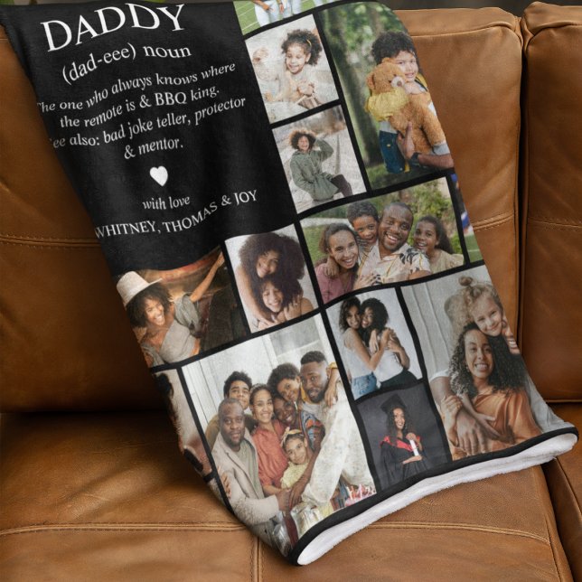 Daddy Definition Photo Collage Fleecedecke (Von Creator hochgeladen)