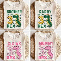 Daddy der Three-Rex Dino-Geburtstags-Matching-Klei