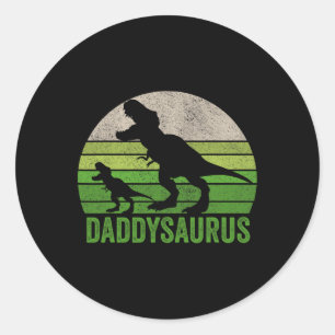 Daddy Dinosaur Daddy Funny Fathers Day Gift Runder Aufkleber