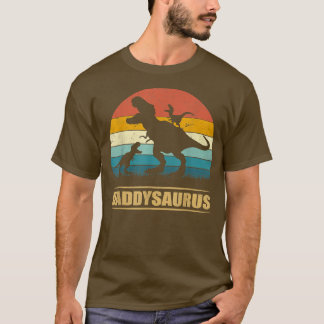 Daddy Dinosaur Daddysaurus 2 Kinder Vatertag Gif T-Shirt