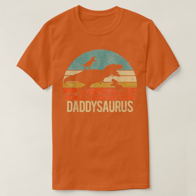 Daddy Dinosaur Daddysaurus 2 Zwei Kinder Geschenk  T-Shirt (Design vorne)