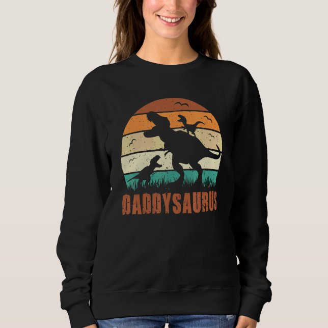 Daddy Dinosaur Daddysaurus 3 drei Kinder xmas weih Sweatshirt (Vorderseite)