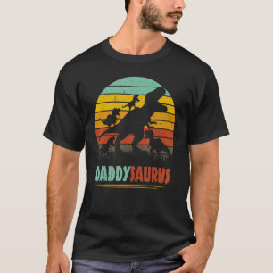 Daddy Dinosaur Daddysaurus 4 Kinder für Vater T-Shirt
