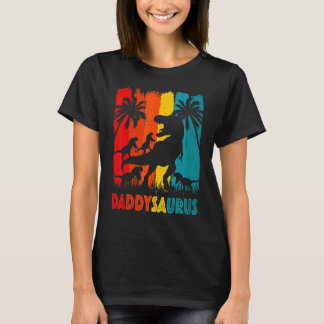 Daddy Dinosaur Daddysaurus 4 Vier Kinder für Vater T-Shirt